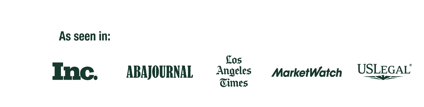 As seen in Inc., ABA Journal, Los Angeles Times, MarketWatch and USLegal